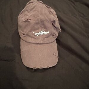 Asher Distressed Baseball Cap in Dark Gray